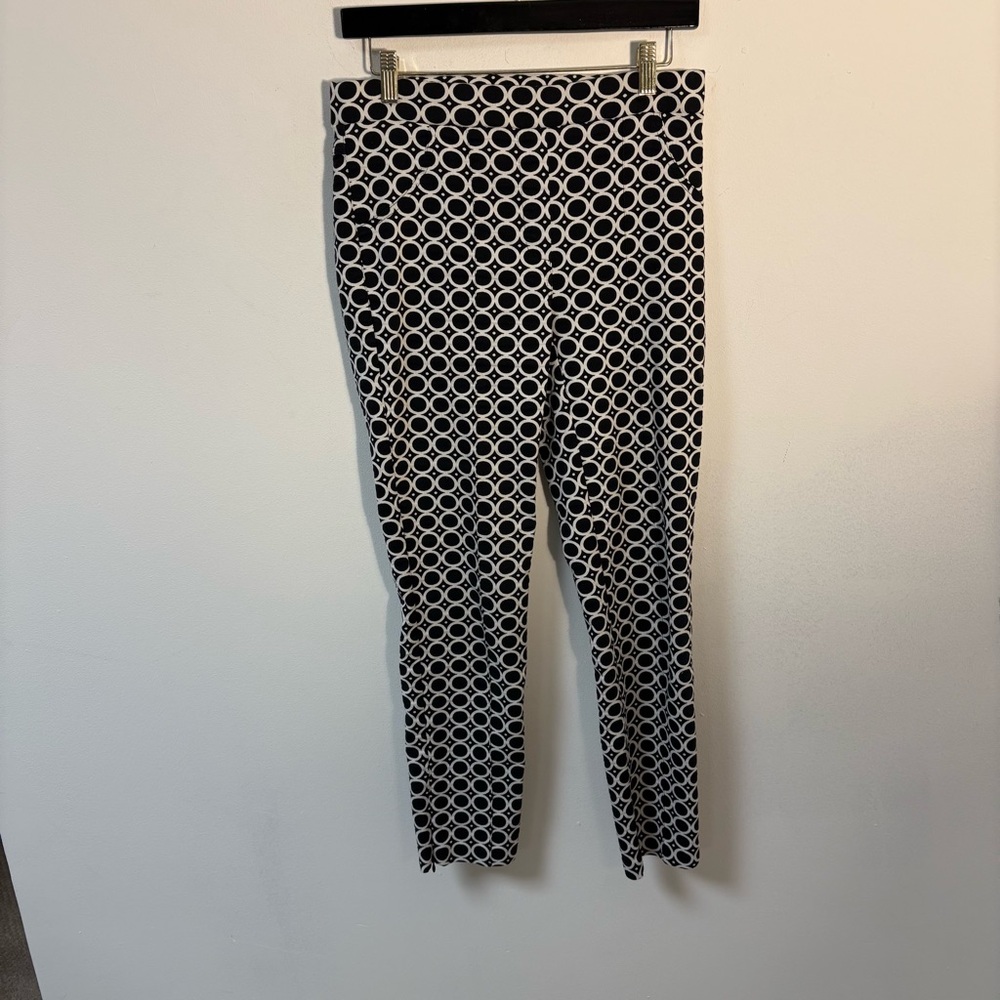 Joseph Ribkoff Womens Black and White Geometric Pattern Pants Size 6